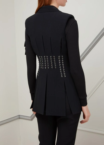 Shop Alexander Mcqueen Eyelet Jacket In Black