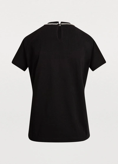 Shop Miu Miu Bow T-shirt In Black