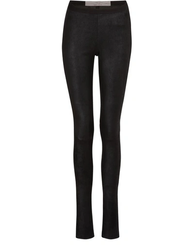 Shop Rick Owens Leather Leggings In Black