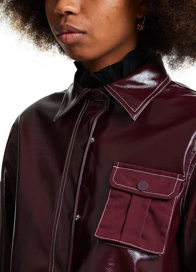 Shop Ganni Vinyl Jacket In Port Royale