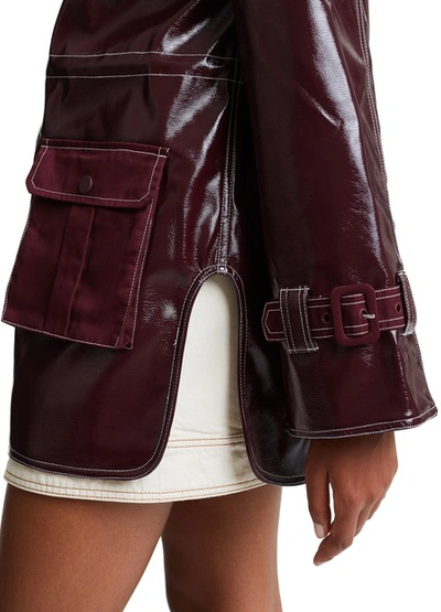 Shop Ganni Vinyl Jacket In Port Royale