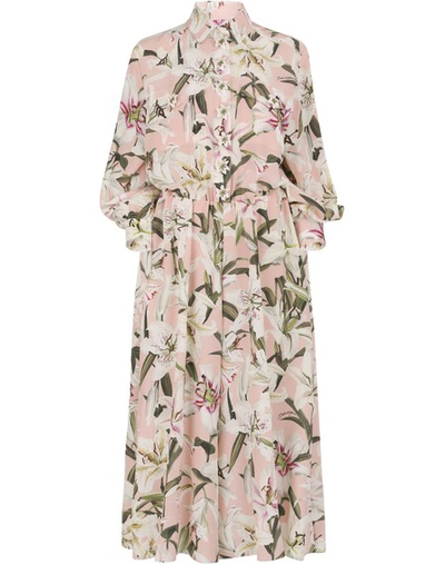 Shop Dolce & Gabbana Silk Midi-dress In Pink