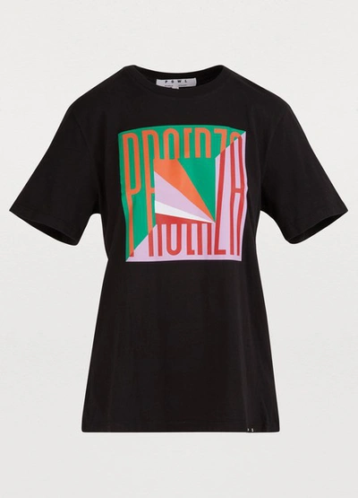 Shop Proenza Schouler Jersey T-shirt In 20591 Green/orange Large Flag