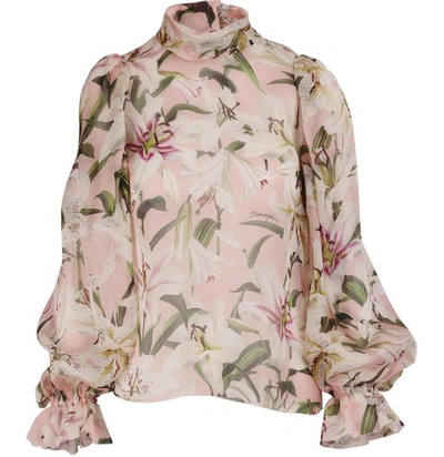 Shop Dolce & Gabbana Silk Top In Rosa