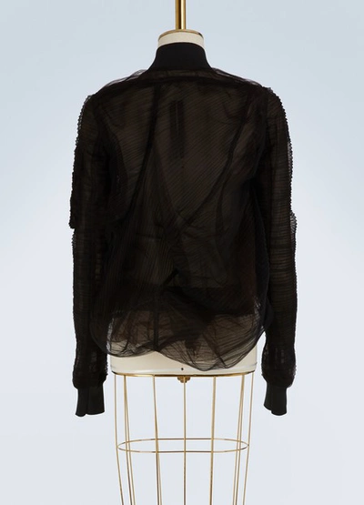 Shop Rick Owens Organza Bomber Jacket In Black