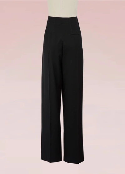 Shop Stella Mccartney Fabienne Wool Pants In Black