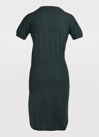 Shop Alexandra Golovanoff China 3/4 Sleeved Midi Dress In Green