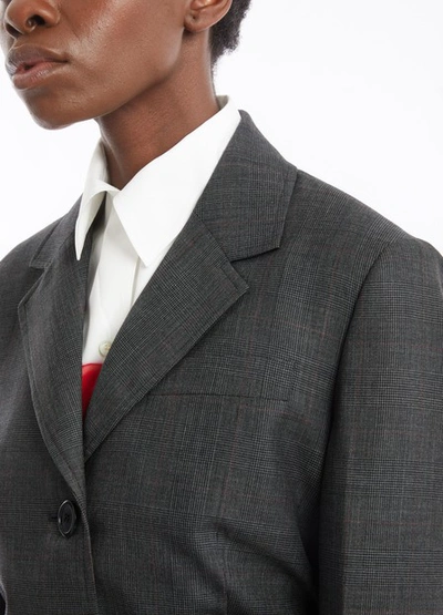 Shop Prada Prince De Galles Jacket In Grey