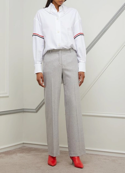 Shop Loro Piana Silk And Cashmere Trousers In Sirio Melange