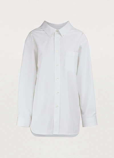 Shop Balenciaga Swing Collar Shirt In 9000