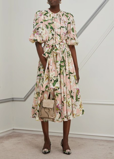 Shop Dolce & Gabbana Silk Midi-dress In Rosa