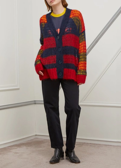 Shop N°21 Mohair-blend Cardigan In Red
