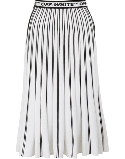 Shop Off-white Pleated Midi Skirt In White