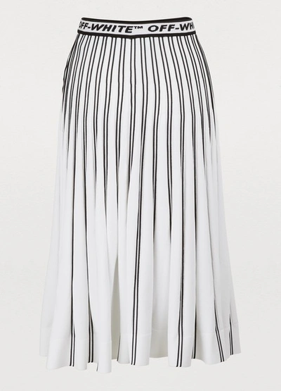 Shop Off-white Pleated Midi Skirt In White