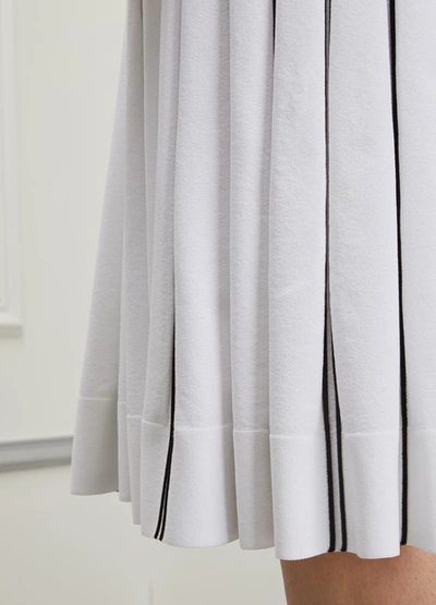 Shop Off-white Pleated Midi Skirt In White
