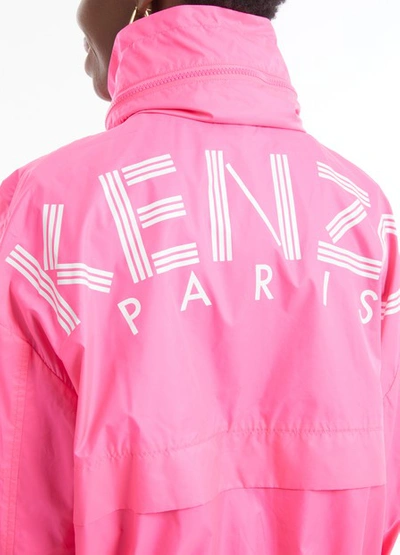 Kenzo Logo Print Nylon Wind Breaker In Pink | ModeSens