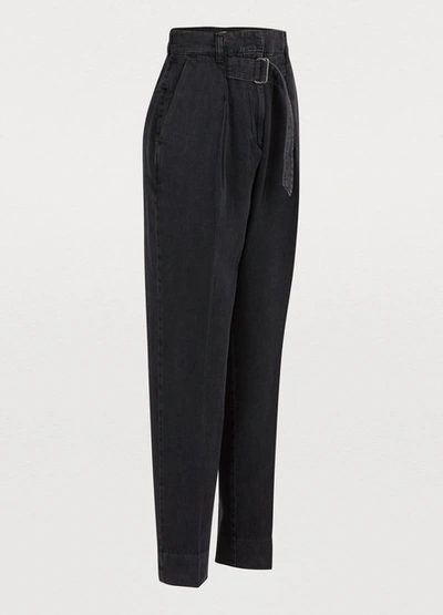 Shop Givenchy Pleated Jeans In Noir
