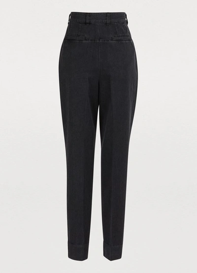 Shop Givenchy Pleated Jeans In Noir