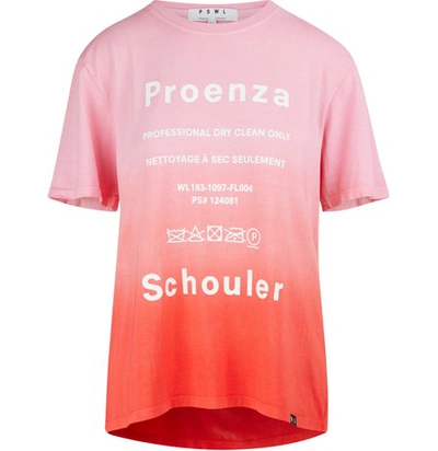 Shop Proenza Schouler Printed T-shirt In 21974 Pink Tie Dye/care Label