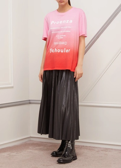 Shop Proenza Schouler Printed T-shirt In 21974 Pink Tie Dye/care Label