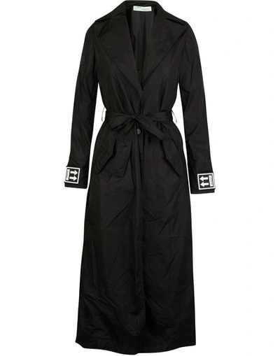 Shop Off-white Fitted Trench Coat In Black