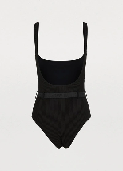 Shop Off-white Belted Swimming Costume In Black
