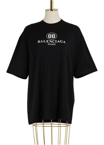 Shop Balenciaga Bb Oversize T-shirt In Noir