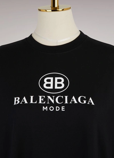 Shop Balenciaga Bb Oversize T-shirt In Noir