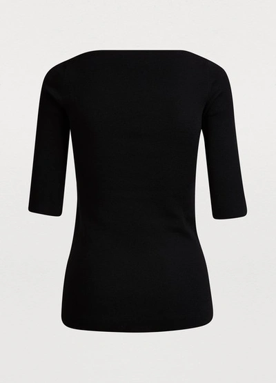 Shop Prada Short-sleeved V-neck Jumper In Black