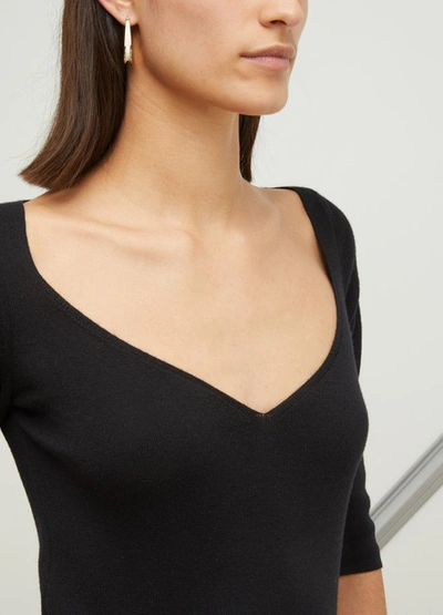 Shop Prada Short-sleeved V-neck Jumper In Black