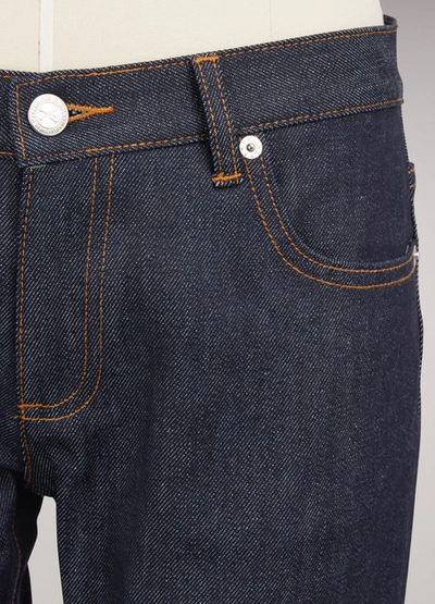 Shop Apc Stretch Cropped Jeans In Blue
