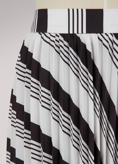 Shop Balenciaga Sunray Pleated Midi Skirt In Black / White