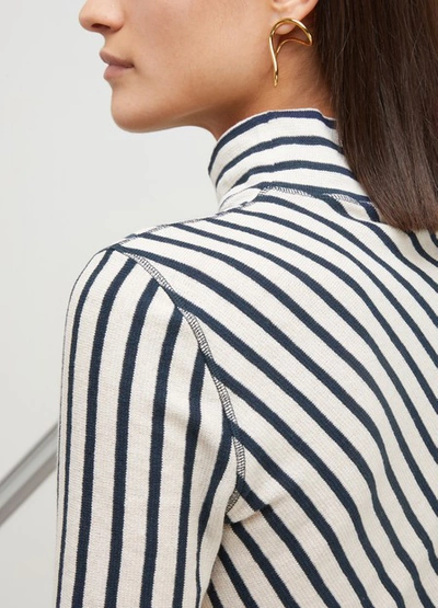 Shop Loewe Long-sleeved Striped Top In Navy / White