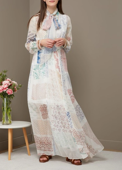 Shop Chloé Printed Silk Maxi Dress In Multicolor 1