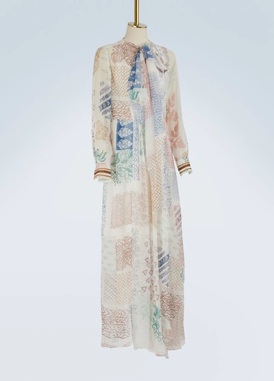 Shop Chloé Printed Silk Maxi Dress In Multicolor 1