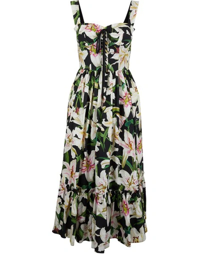 Shop Dolce & Gabbana Floral Print Dress In Nero