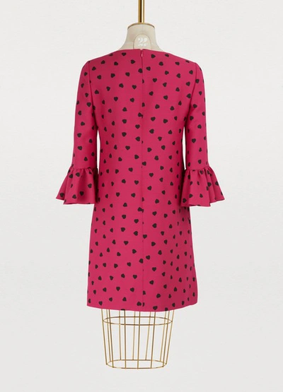 Shop Valentino Heart Printed Dress In Pink