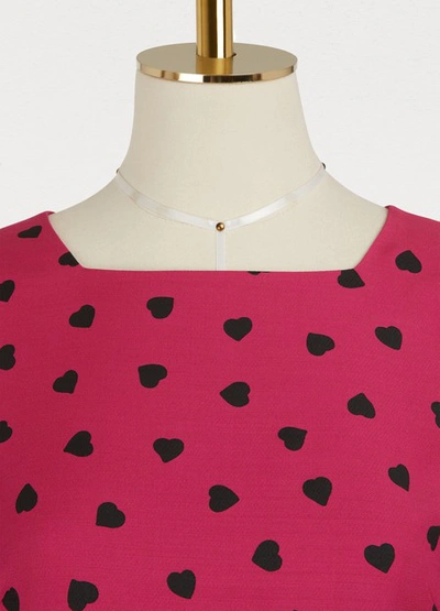 Shop Valentino Heart Printed Dress In Pink