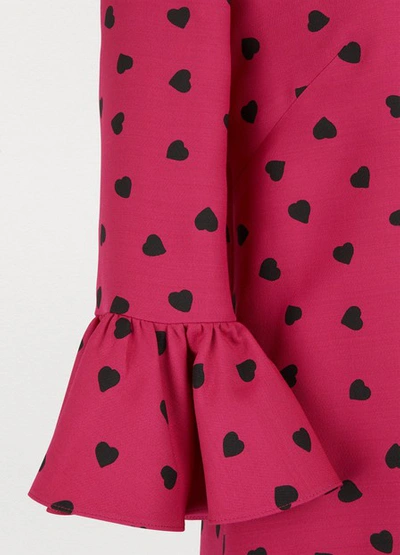 Shop Valentino Heart Printed Dress In Pink