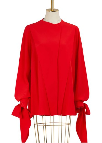 Shop Givenchy Long Sleeves Cr√™pe Blouse In Red