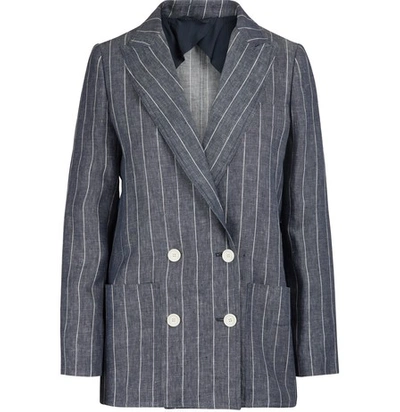 Shop Max Mara Bellico Linen Jacket In Ultramarine