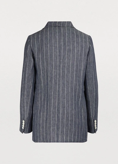 Shop Max Mara Bellico Linen Jacket In Ultramarine