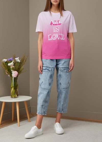 Shop Stella Mccartney All Is Love T-shirt In 8490 - Pure White/fuchsia