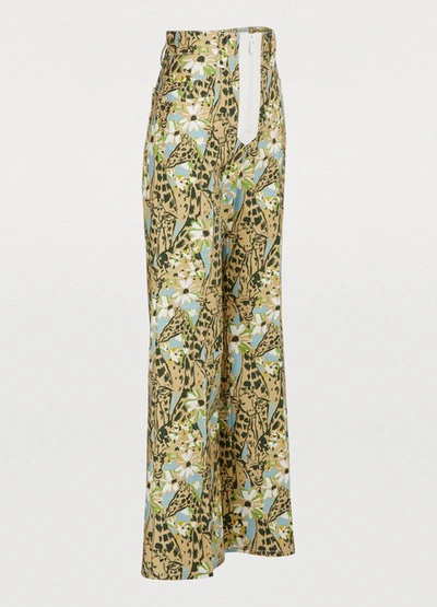 Shop Miu Miu Printed Giraffe Jeans In Light Green