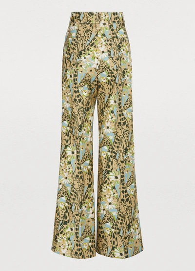 Shop Miu Miu Printed Giraffe Jeans In Light Green