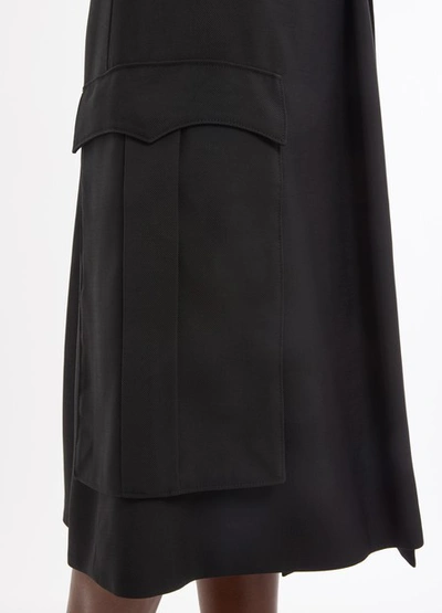 Shop Prada Military Skirt In Nero