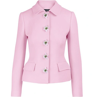 Shop Dolce & Gabbana Wool Jacket In Light Pink