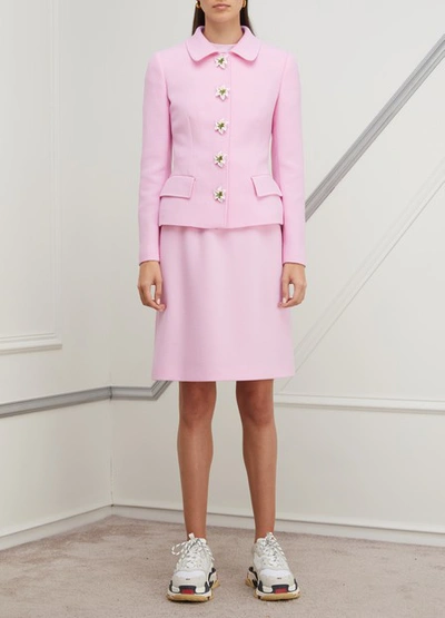 Shop Dolce & Gabbana Wool Jacket In Light Pink