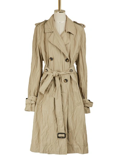 Shop Jw Anderson Crinkle Trench Coat In Hemp