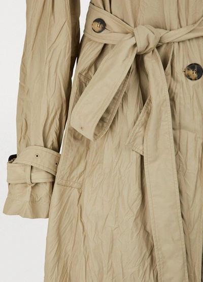 Shop Jw Anderson Crinkle Trench Coat In Hemp